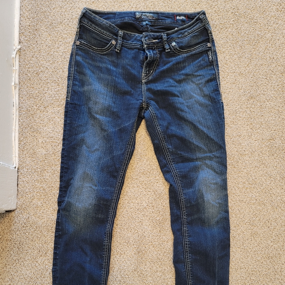 Silver super stretch skinny jeans